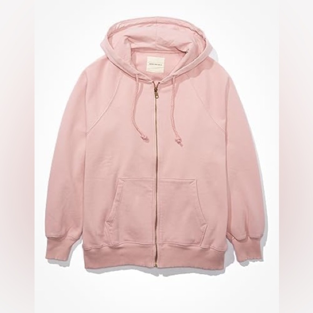 Baby Pink Zip-Up Hoodie